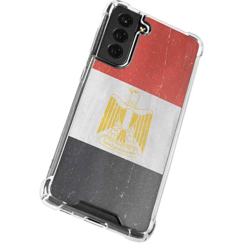 Egyptian Flag Distressed Galaxy S21 FE Clear Case